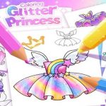 Princess Coloring Glitter For Girl